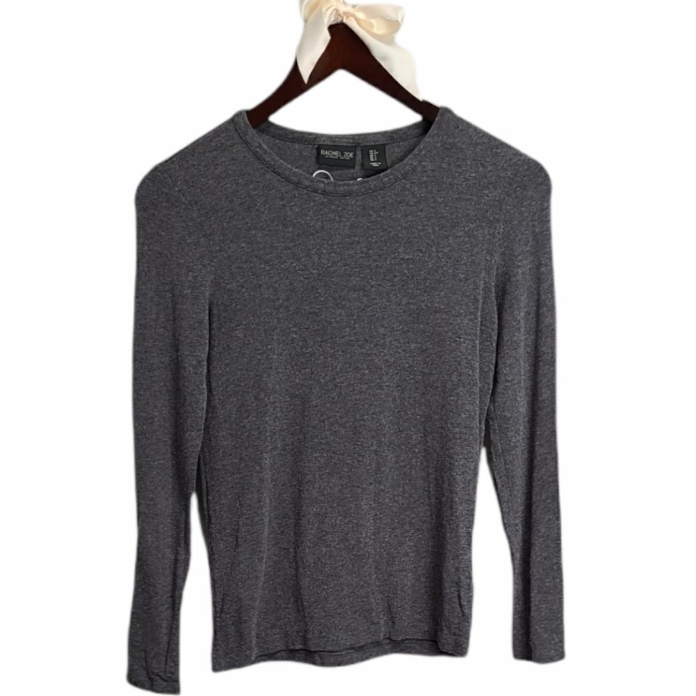 Rachel Zoe Long Sleeve Boat Neck Gray‎ Shirt Size S